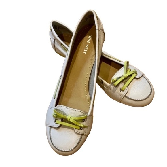 Nine West Shoes - New Nine West Clayette White Leather Loafers 9​
